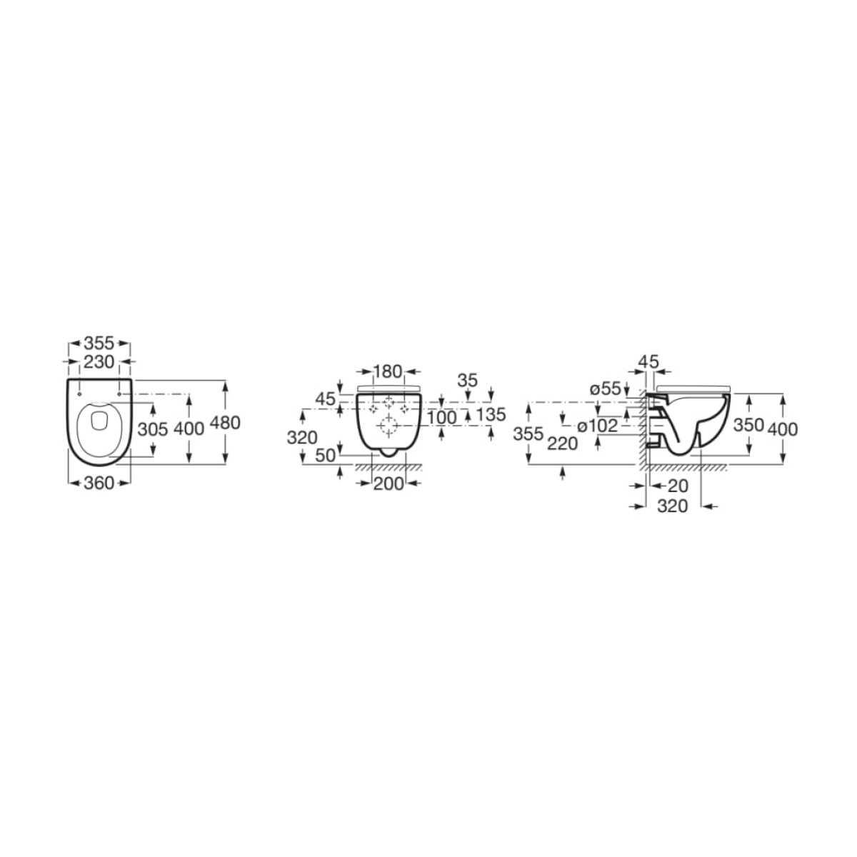 ΣΕΤ ΚΡΕΜΑΣΤΗΣ ΛΕΚΑΝΗΣ MERIDIAN COMPACT ROUND RIMLESS ΜΕ ΚΑΛΥΜΜΑ SOFT CLOSE ΛΕΥΚΟ ROCA - Image 2