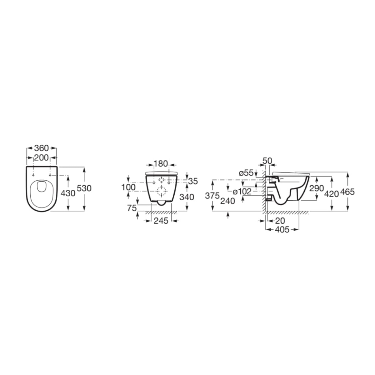 ΣΕΤ ΚΡΕΜΑΣΤΗΣ ΛΕΚΑΝΗΣ ONA ROUND RIMLESS ΜΕ ΚΑΛΥΜΜΑ ΑΠΛΟ ΛΕΥΚΟ ΜΑΤ ROCA - Image 2