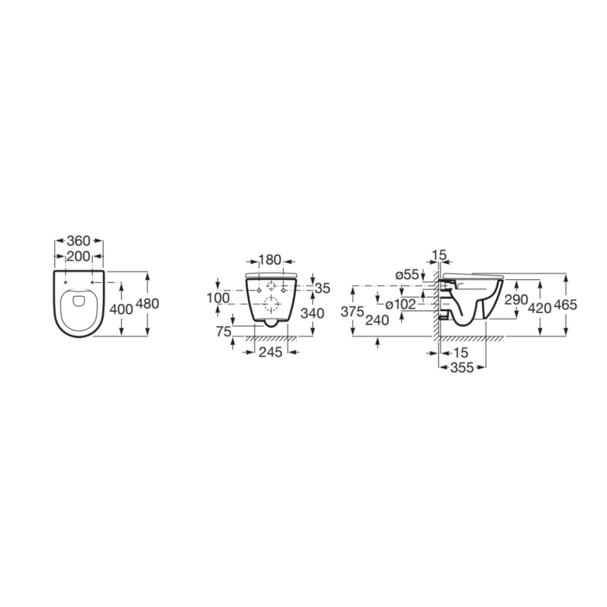 ΣΕΤ ΚΡΕΜΑΣΤΗΣ ΛΕΚΑΝΗΣ ONA COMPACT ROUND RIMLESS ΜΕ ΚΑΛΥΜΜΑ SOFT CLOSE ΛΕΥΚΟ ROCA - Image 2