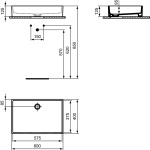 ΝΙΠΤΗΡΑΣ ΠΟΡΣΕΛΑΝΗΣ EXTRA 60x40cm ΕΛΕΥΘΕΡΗΣ ΤΟΠΟΘΕΤΗΣΗΣ ΛΕΥΚΟΣ IDEAL - Image 2