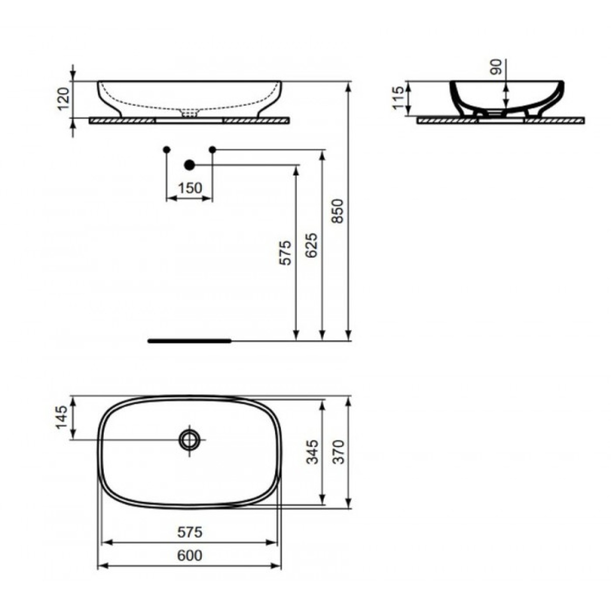 ΝΙΠΤΗΡΑΣ ΠΟΡΣΕΛΑΝΗΣ iLIfe B 60x37cm ΕΛΕΥΘΕΡΗΣ ΤΟΠΟΘΕΤΗΣΗΣ ΛΕΥΚΟΣ  IDEAL - Image 2