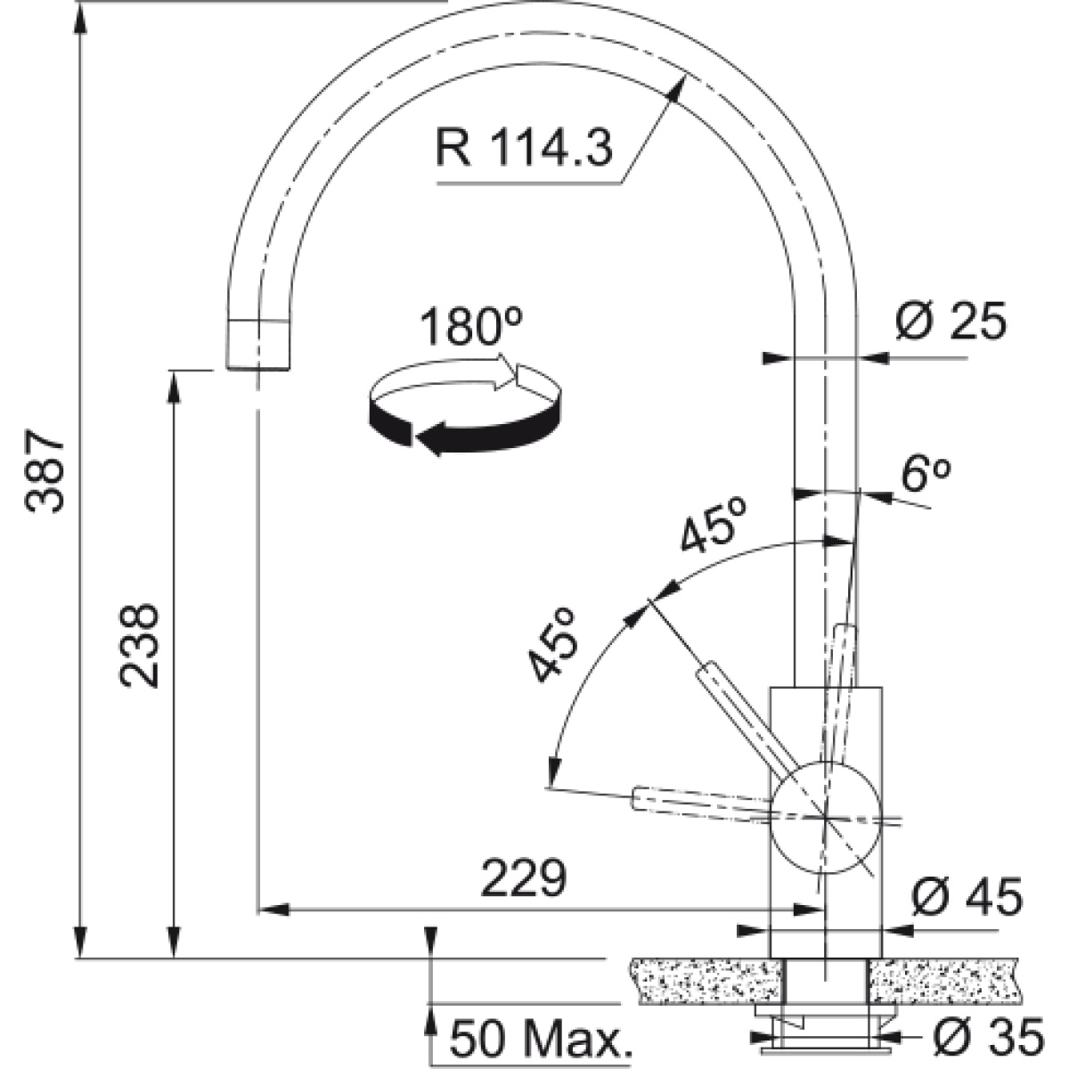 ΜΠΑΤΑΡΙΑ ΚΟΥΖΙΝΑΣ EOS ΝΕΟ STANDARD ANTHRACITE FRANKE - Image 2