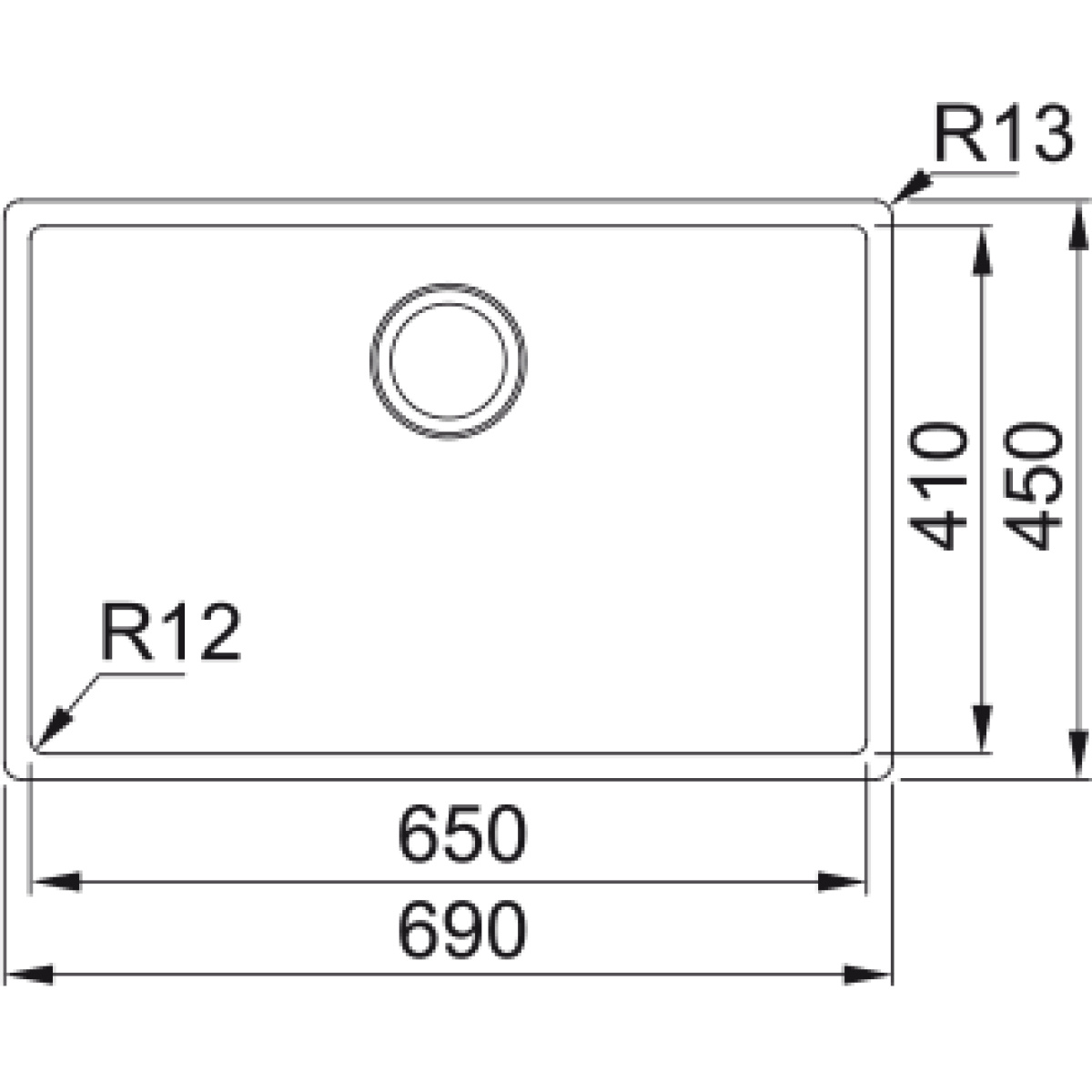 ΝΕΡΟΧΥΤΗΣ ΑΝΟΞΕΙΔΩΤΟΣ BOX 210/65 69x45cm ΛΕΙΟΣ FRANKE - Image 2