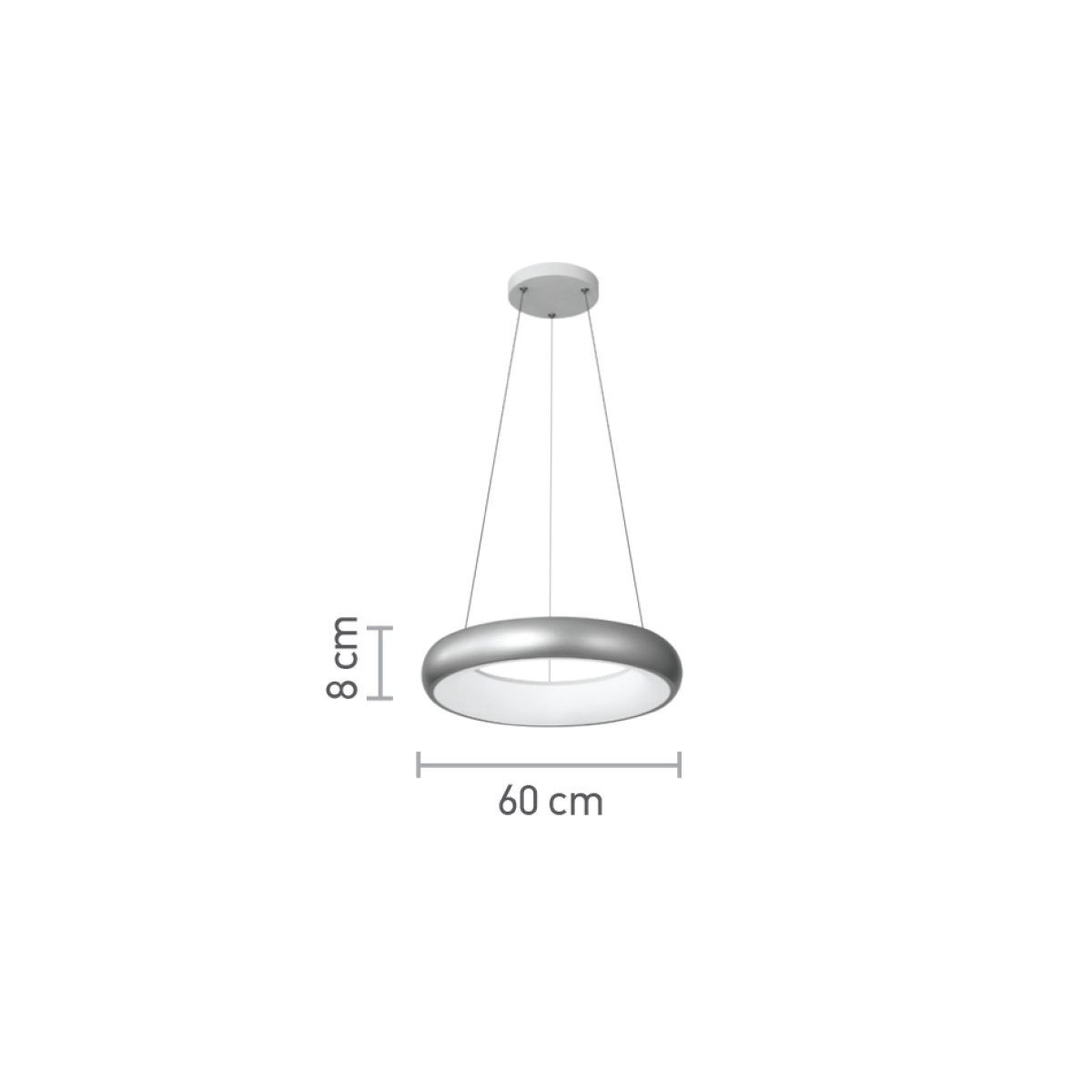 InLight Κρεμαστό φωτιστικό LED 110W 3CCT από χρυσαφί και λευκό ακρυλικό D:60cm (42024-A-Golden) - Image 2