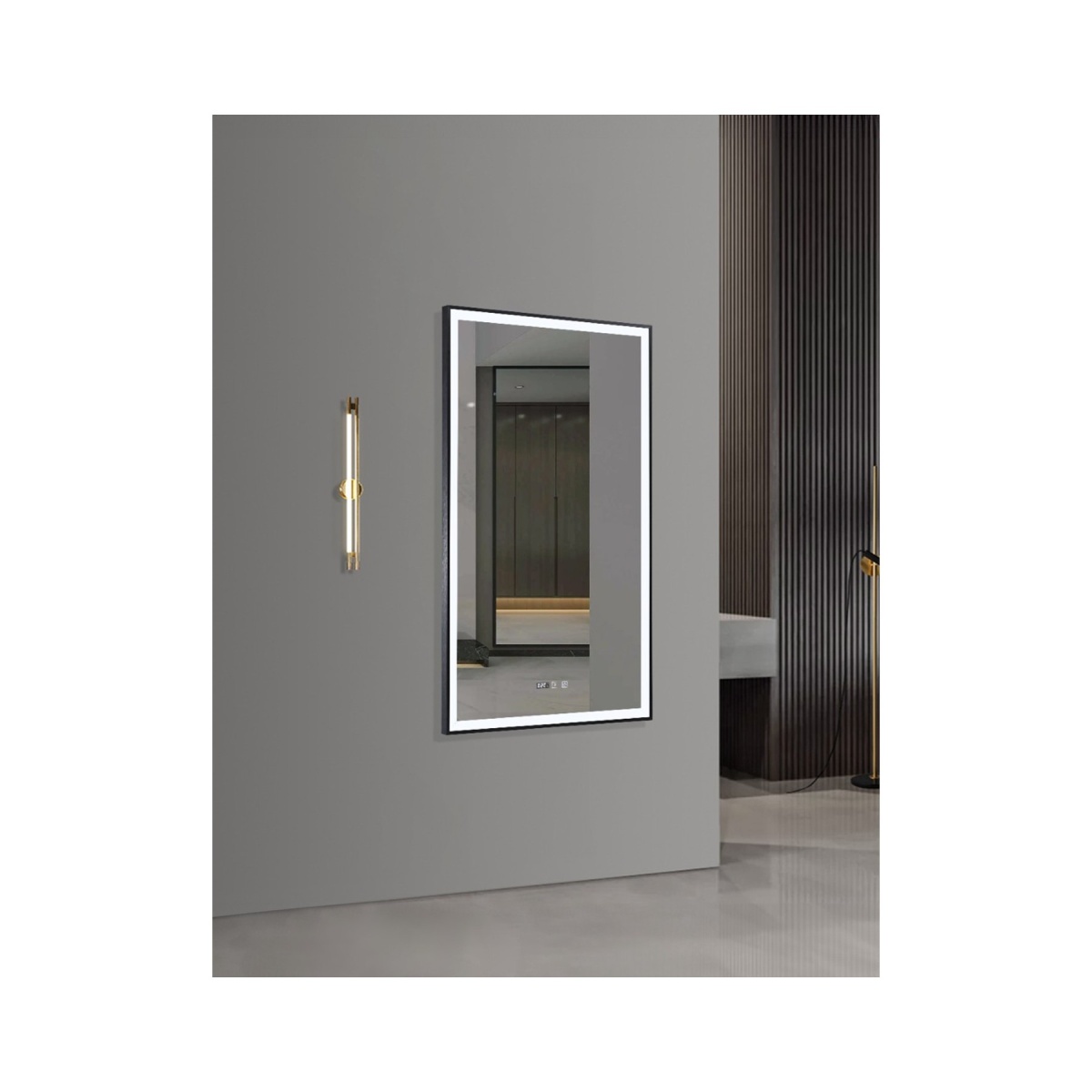 ΚΑΘΡΕΦΤΗΣ LED ΜΕ ΚΟΡΝΙΖΑ ΑΛΟΥΜ. 70x120 [OPPTICLE] - Image 2