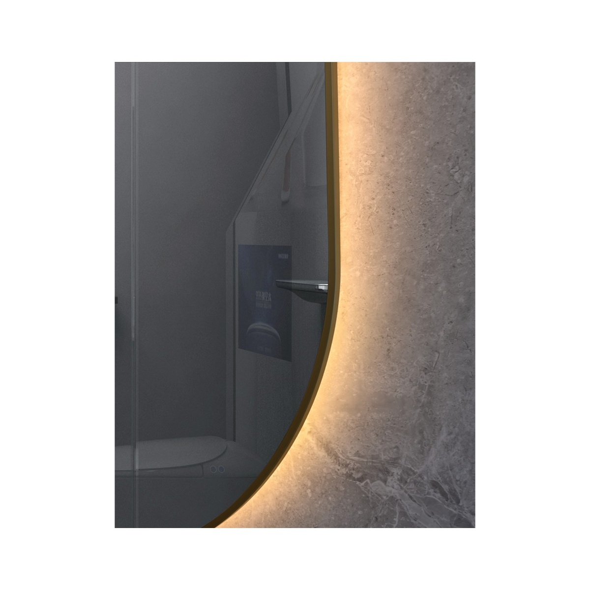 ΚΑΘΡΕΦΤΗΣ LED ΜΕ ΚΟΡΝΙΖΑ ΑΛΟΥΜ. 8MM ΧΡΥΣΟΣ  50x80 [OVIEDO-02] - Image 2