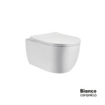Λεκάνη Κρεμαστή ΜΑΥΑ/48,5 Rimless με κάλυμμα Slim Soft Close 9600SC, Bianco Ceramica White