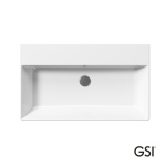 Νιπτήρας Πορσελάνης Kube-X 80x47 (1 οπή+2 προχ.) GSI White - Image 2
