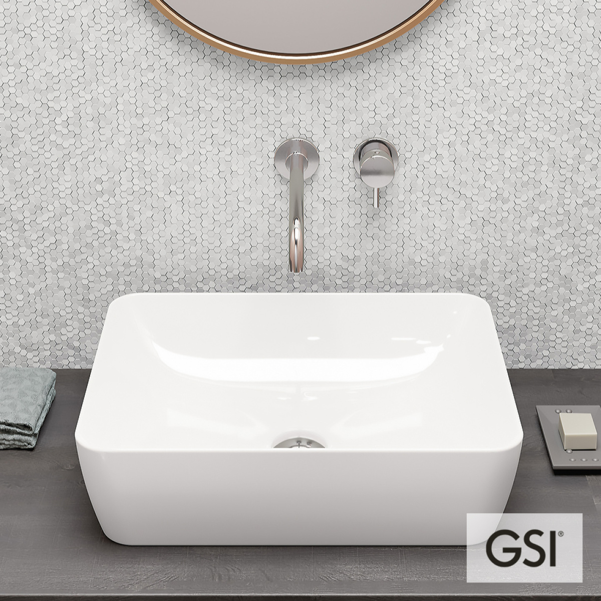 Νιπτήρας Πορσελάνης Sand 60x38 GSI White - Image 3