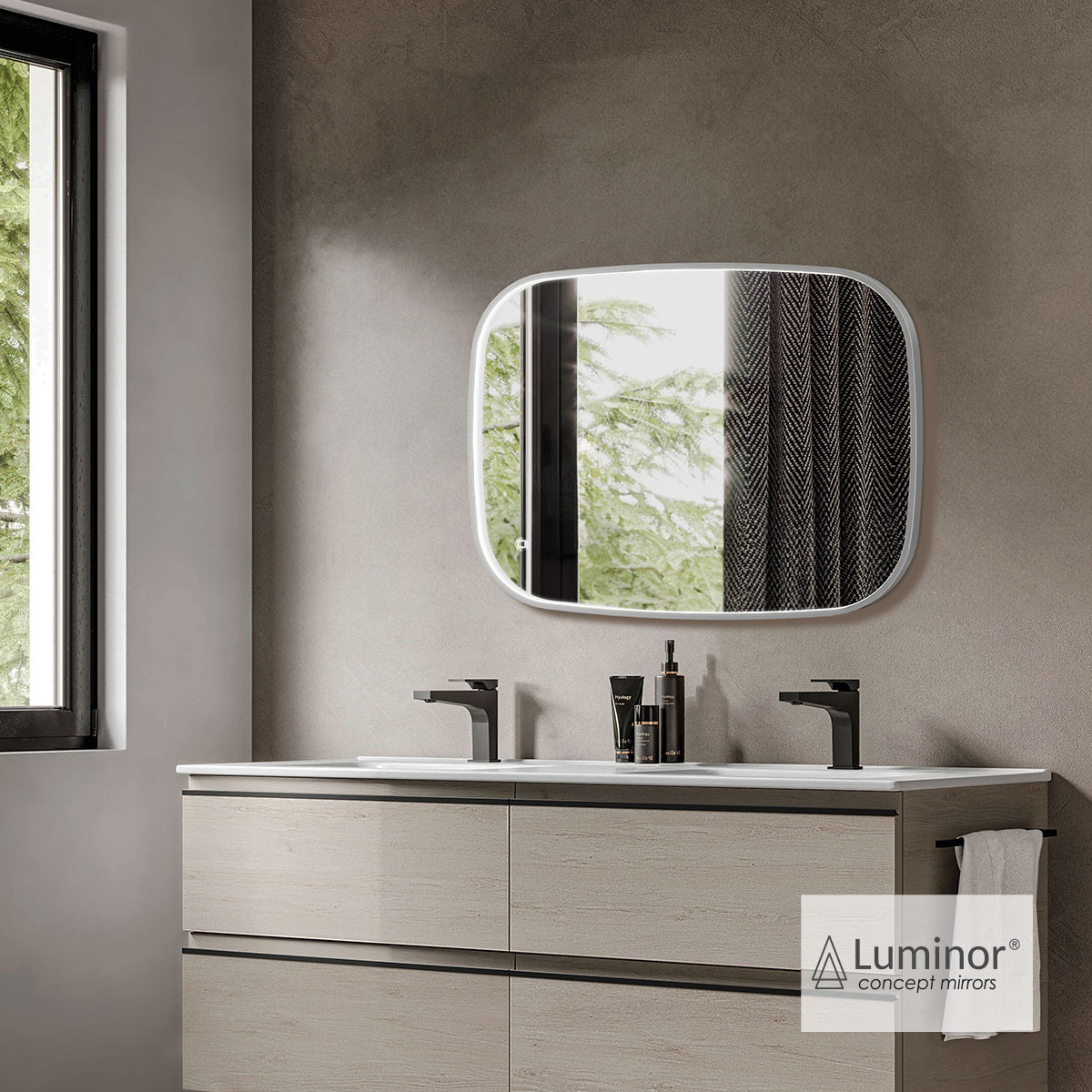 Καθρέπτης Μπάνιου FIZ 60x80 Luminor Inox Brushed - Image 3