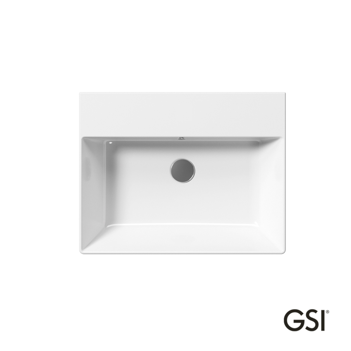 Νιπτήρας Πορσελάνης Kube-X 60x47 (1 οπή+2 προχ.) GSI White - Image 2