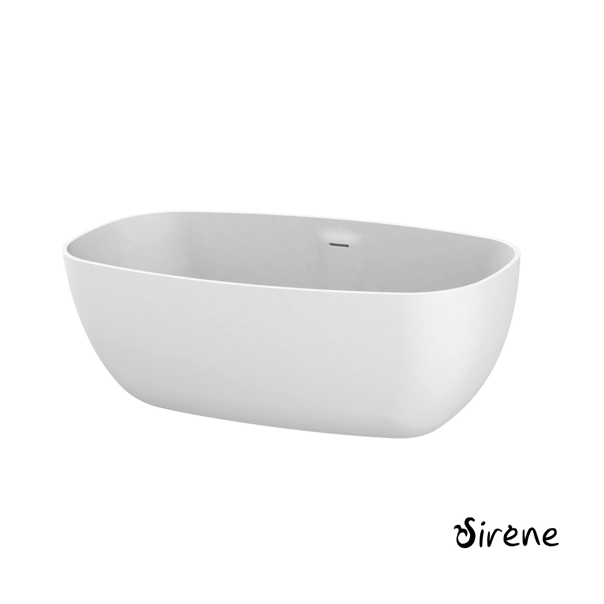 Μπανιέρα Solid Surface Ελεύθερης Τοποθέτησης U2 Freestanding 165x85, Sirene White Matt - Image 2
