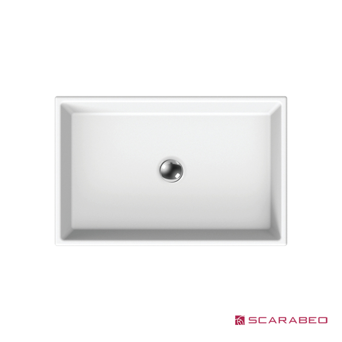 Νιπτήρας Πορσελάνης Teorema2.0 60x40 Scarabeo Pearl (White Matt) - Image 2