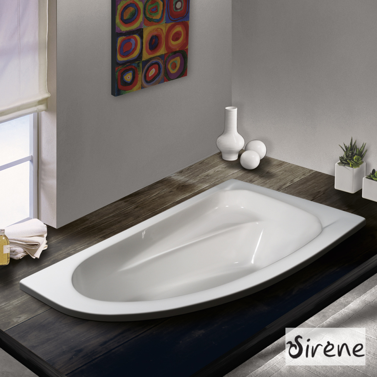 Μπανιέρα Ακρυλική MARINA 160x90 Right, Sirene White - Image 3