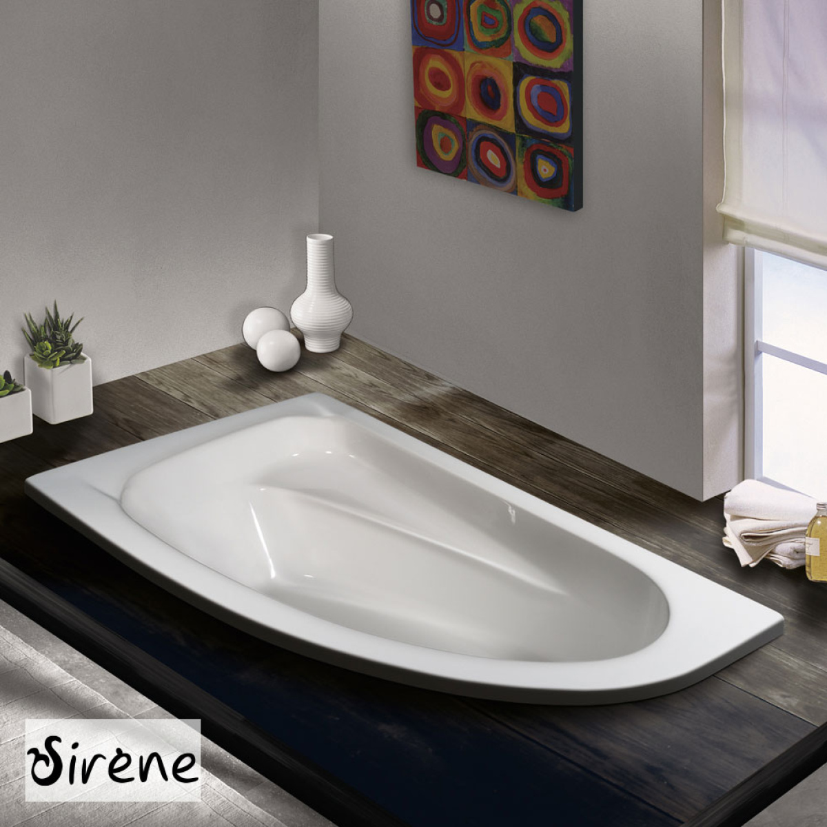 Μπανιέρα Ακρυλική MARINA 160x90 Left, Sirene White - Image 2