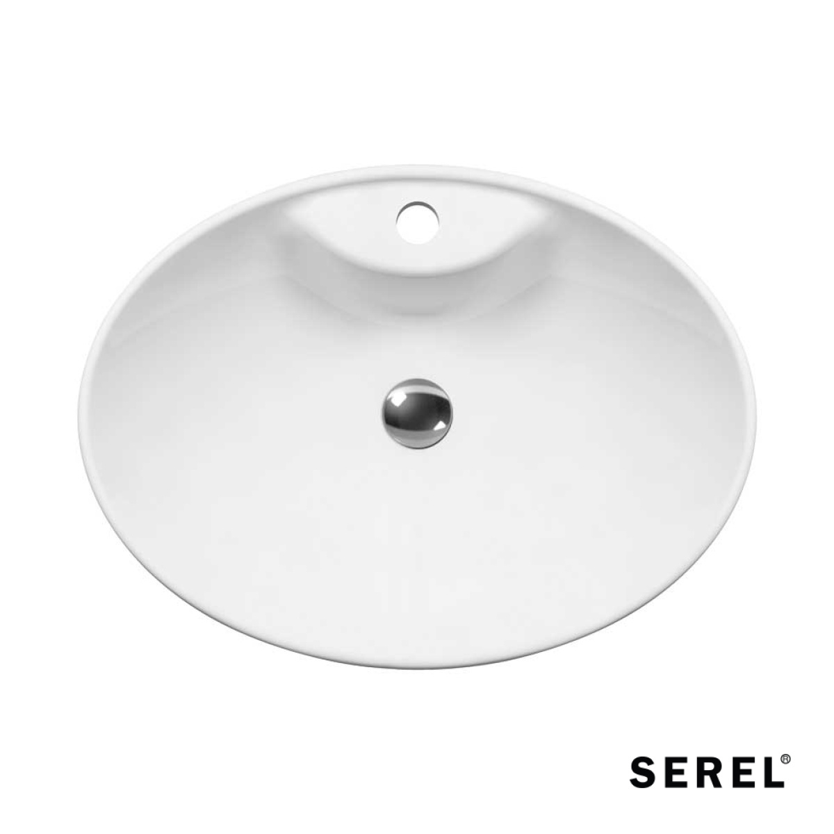 Νιπτήρας Πορσελάνης 55x41 (1 οπή) SEREL White - Image 2