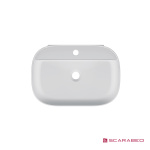 Νιπτήρας Πορσελάνης Glam56/R 56x38 (1 οπή) Scarabeo White - Image 2