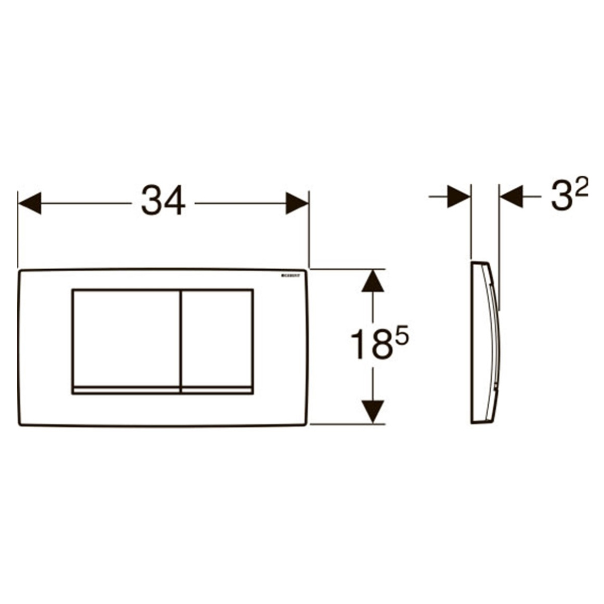 ΠΛΑΚΕΤΑ GEBERIT TWINLINE 30 115.899.KH.1 ΧΡΩΜΕ ΓΥΑΛΙΣΤΕΡΗ - Image 2