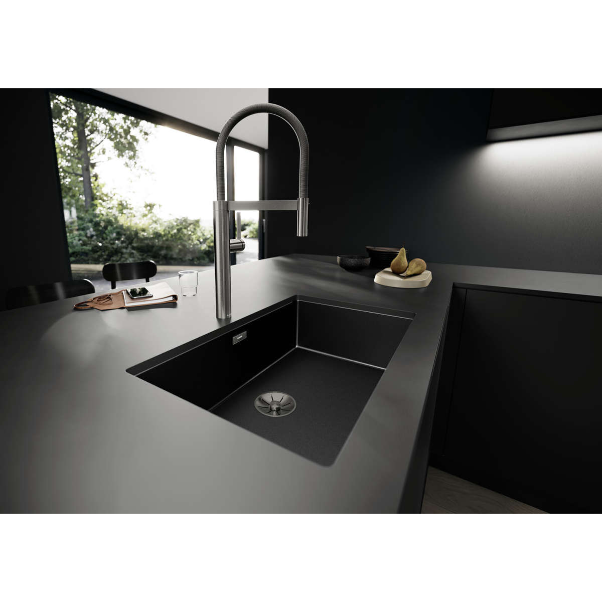 ΝΕΡΟΧΥΤΗΣ ΑΝΟΞΕΙΔΩΤΟΣ CLARON 700-U 74x44cm DARK STEEL ΛΕΙΟΣ BLANCO - Image 3