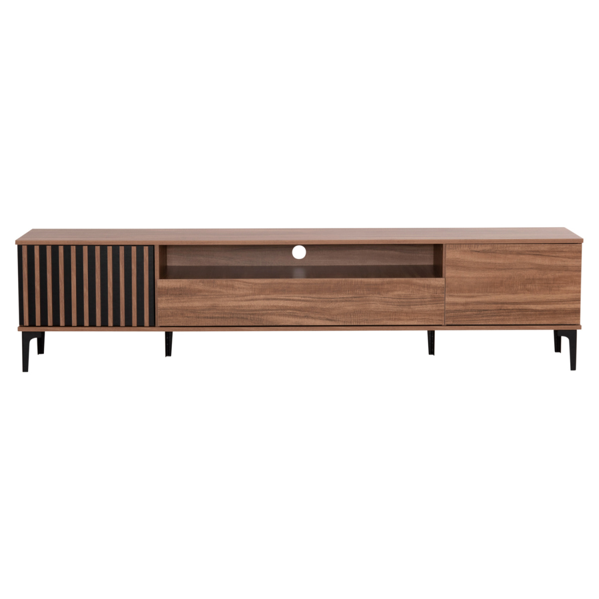 ΕΠΙΠΛΟ ΤΗΛΕΟΡΑΣΗΣ ΣΕΙΡΑ HARRY HM18008.01 ΜΕΛΑΜΙΝΗ ΦΥΣΙΚΟ ΞΥΛΟΥ-ΜΑΥΡΟ 200x40x47,5Υεκ. - Image 2