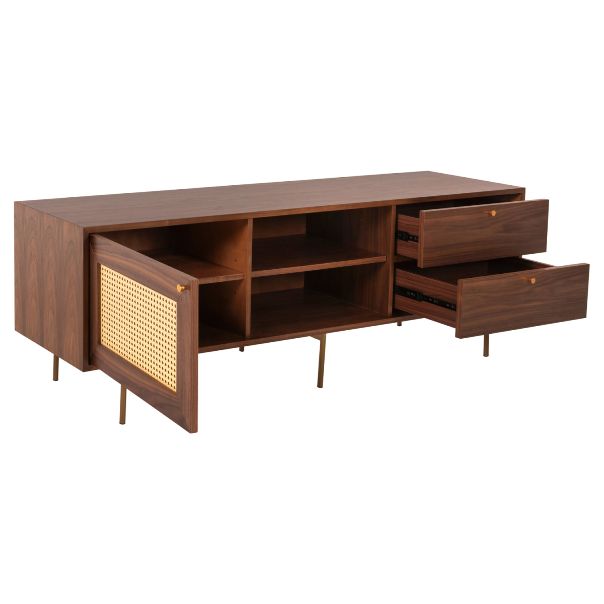 ΕΠΙΠΛΟ ΤΗΛΕΟΡΑΣΗΣ MEEN HM9736 MDF ΜΕ ΚΑΠΛΑΜΑ ΚΑΡΥΔΙΑΣ-ΧΡΥΣΑ ΠΟΔΙΑ 160x40x52Υεκ. - Image 2