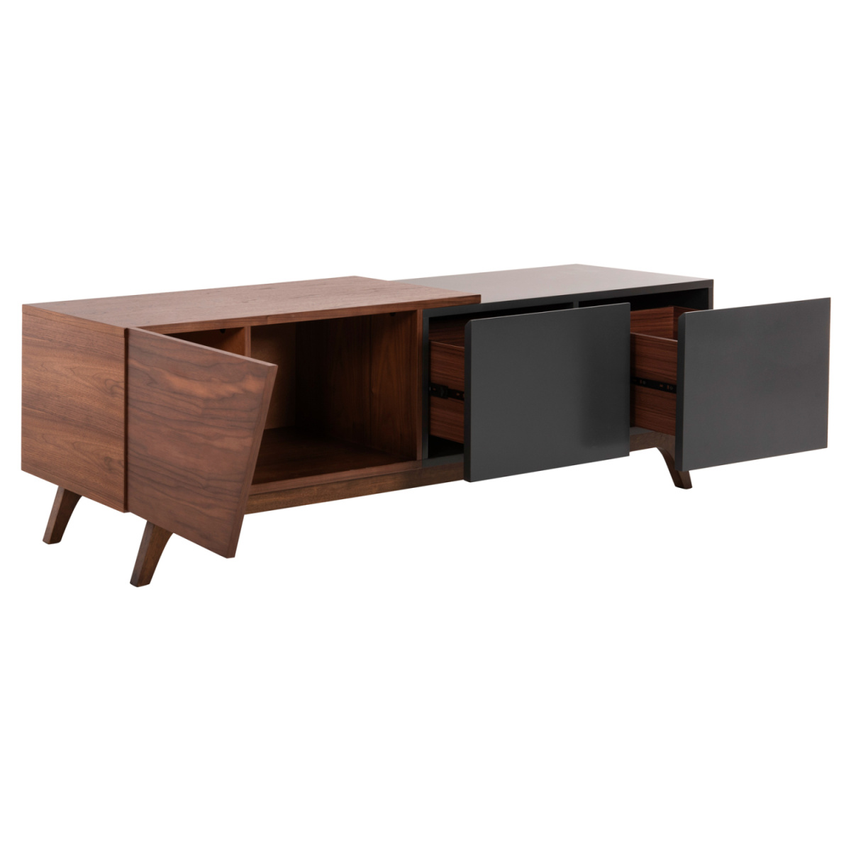 ΕΠΙΠΛΟ ΤΗΛΕΟΡΑΣΗΣ HUDSON HM9748 MDF ΚΑΠΛΑΜΑΣ ΚΑΡΥΔΙΑΣ ΚΑΡΥΔΙ&ΣΚΟΥΡΟ ΓΚΡΙ 180x40x50Υ - Image 2