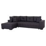 ΓΩΝΙΑΚΟΣ ΚΑΝΑΠΕΣ-ΚΡΕΒΑΤΙ ΜΕ ΑΠΟΘ.ΧΩΡΟ TRENDSTON HM3302.01L ΓΚΡΙ ΥΦΑΣΜΑ 298x177x95Υεκ