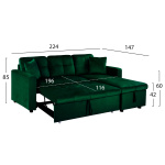 ΚΑΝΑΠΕΣ ΓΩΝΙΑ ΚΡΕΒΑΤΙ WAYNE 224x147x85Υεκ. HM3028.13 ΒΕΛΟΥΔΟ ΚΥΠΑΡΙΣΣΙ - Image 2