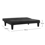 ΚΑΝΑΠΕΣ ΚΡΕΒΑΤΙ 3Θ HM3002.02 ΜΑΥΡΟΣ PU ΜΕ ΓΑΖΙΑ 186x90x82 - Image 2