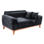 ΚΑΝΑΠΕΣ ΚΡΕΒΑΤΙ BENNINGTON 2ΘΕΣΙΟΣ ΜΑΥΡΟΣ HM3250.01 180x95x80 εκ. - Image 2