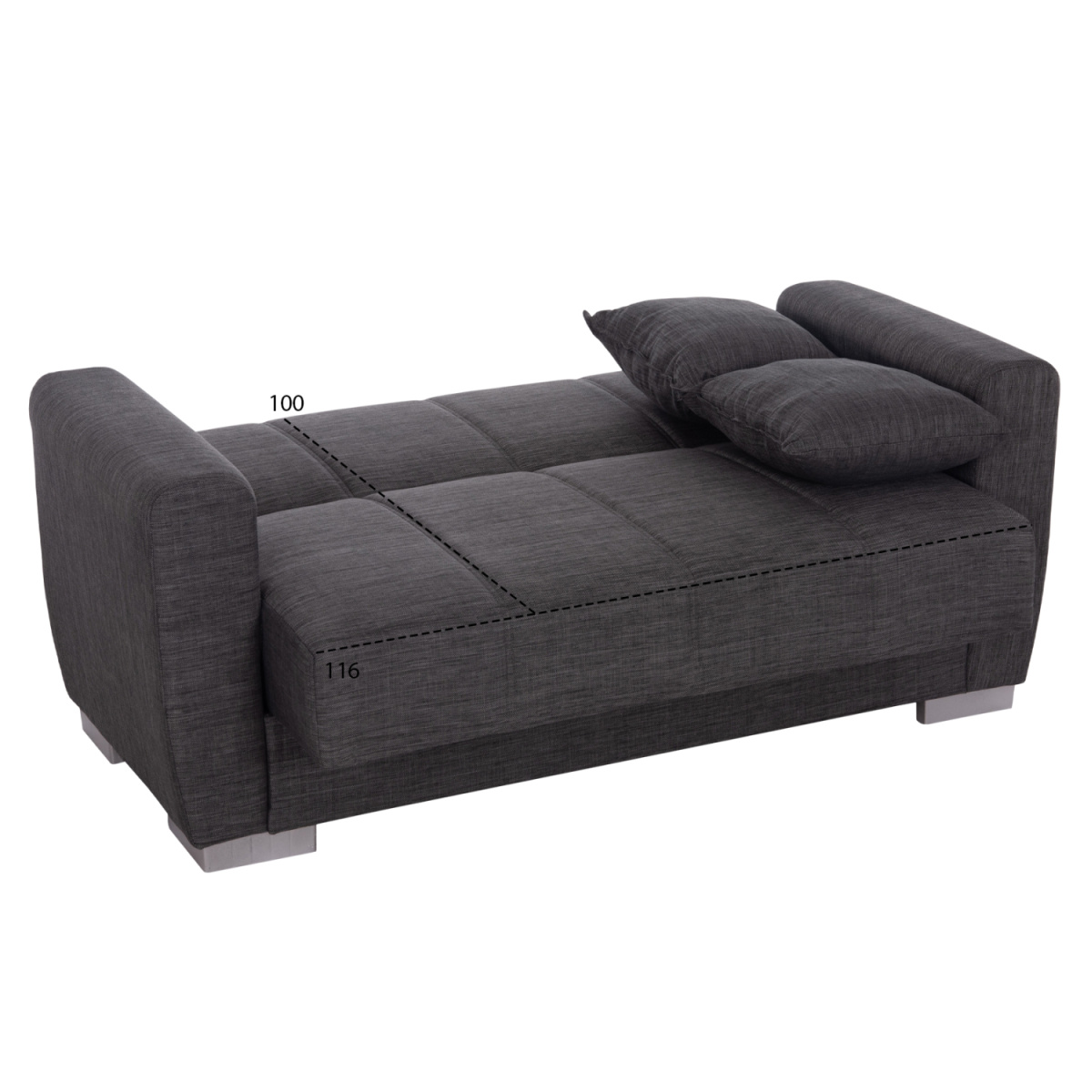 ΚΑΝΑΠΕΣ ΚΡΕΒΑΤΙ POLYA ΔΙΘΕΣΙΟΣ ΓΚΡΙ HM3241.03 153x87x77Υεκ. - Image 2