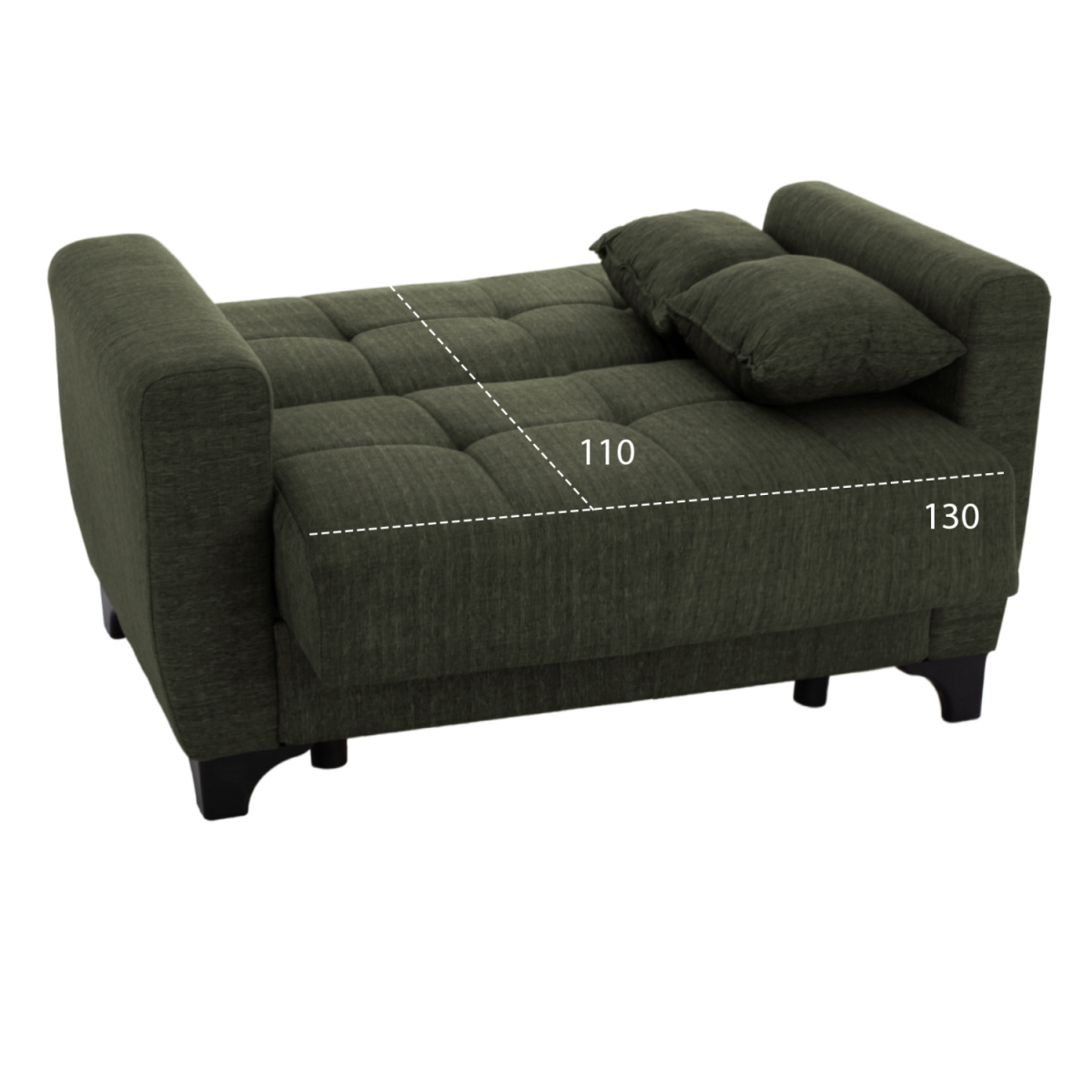 ΚΑΝΑΠΕΣ ΚΡΕΒΑΤΙ HEMA ΔΙΘΕΣΙΟΣ ΨΗΛΗ ΠΛΑΤΗ DARK OLIVE HM3243.05 160x84x88 εκ. - Image 2