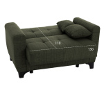 ΚΑΝΑΠΕΣ ΚΡΕΒΑΤΙ HEMA ΔΙΘΕΣΙΟΣ ΨΗΛΗ ΠΛΑΤΗ DARK OLIVE HM3243.05 160x84x88 εκ. - Image 2