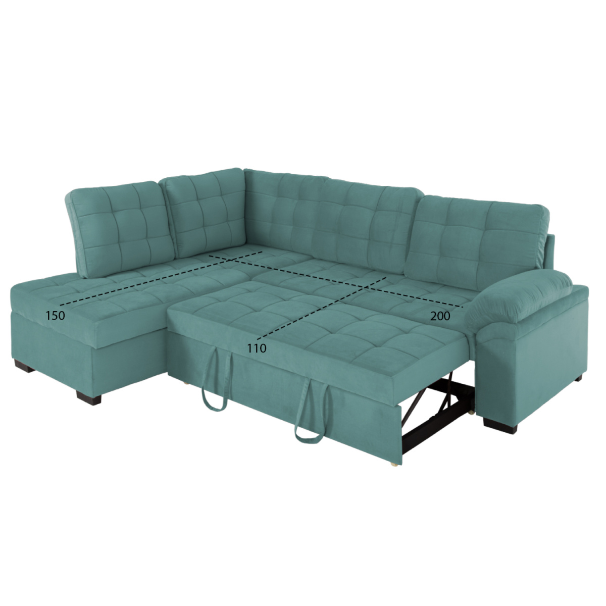 ΚΑΝΑΠΕΣ ΚΡΕΒΑΤΙ JADE HM3144.04L ΑΡΙΣΤΕΡΗ ΓΩΝΙΑ ΒΕΡΑΜΑΝ ΒΕΛΟΥΔΟ 250x80-180x73-88Υεκ. - Image 2
