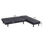 ΚΑΝΑΠΕΣ ΚΡΕΒΑΤΙ ΓΩΝΙΑ ΑΝΑΣΤΡΕΨΙΜΗ ZELDA HM3154.01 ΜΕ ΓΚΡΙ ΥΦΑΣΜΑ 254X163X74Y εκ. - Image 2