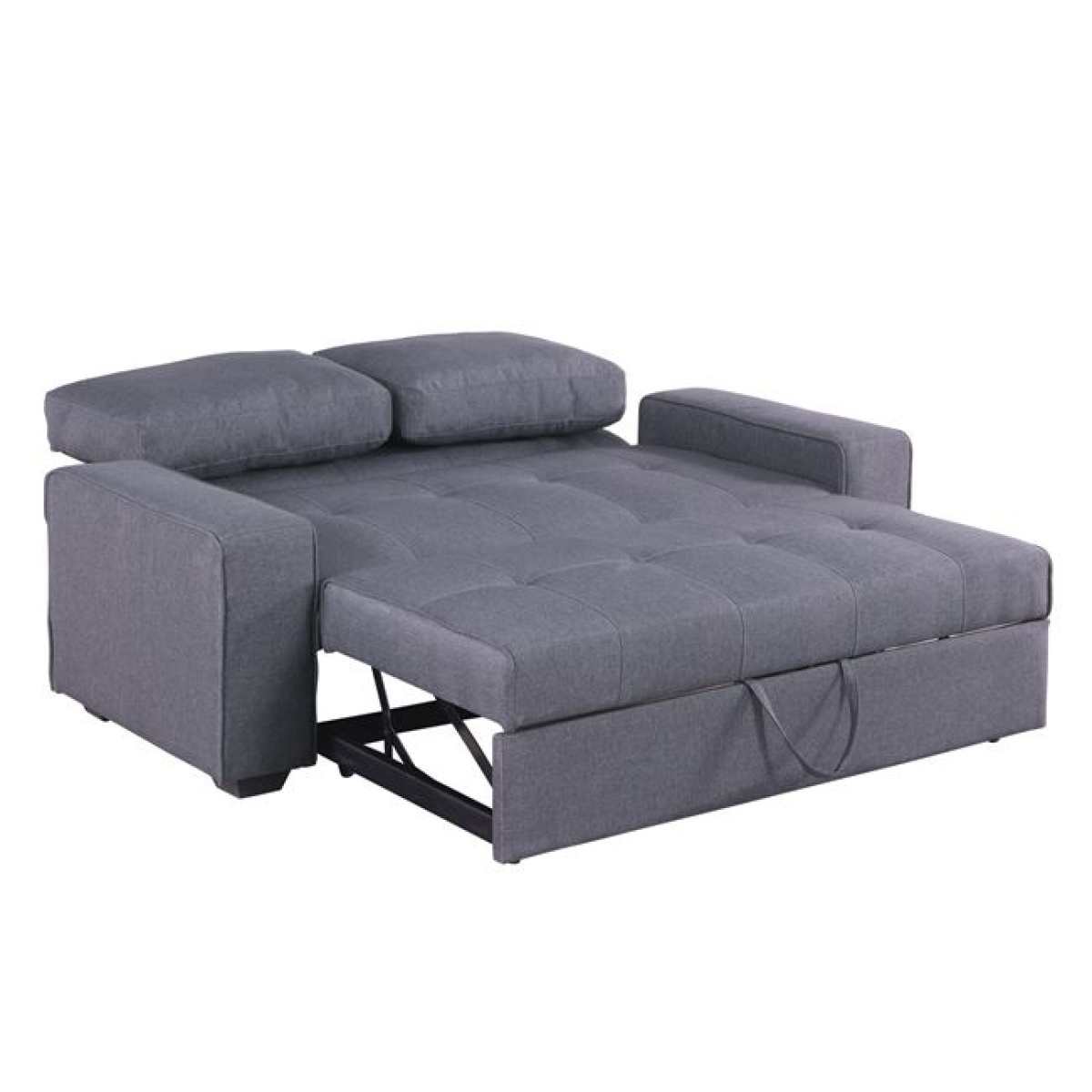 ΚΑΝΑΠΕΣ ΚΡΕΒΑΤΙ KANNA 2ΘΕΣΙΟΣ 176x102x91 εκ.HM3082.10 ΜΕ ΓΚΡΙ ΥΦΑΣΜΑ - Image 2