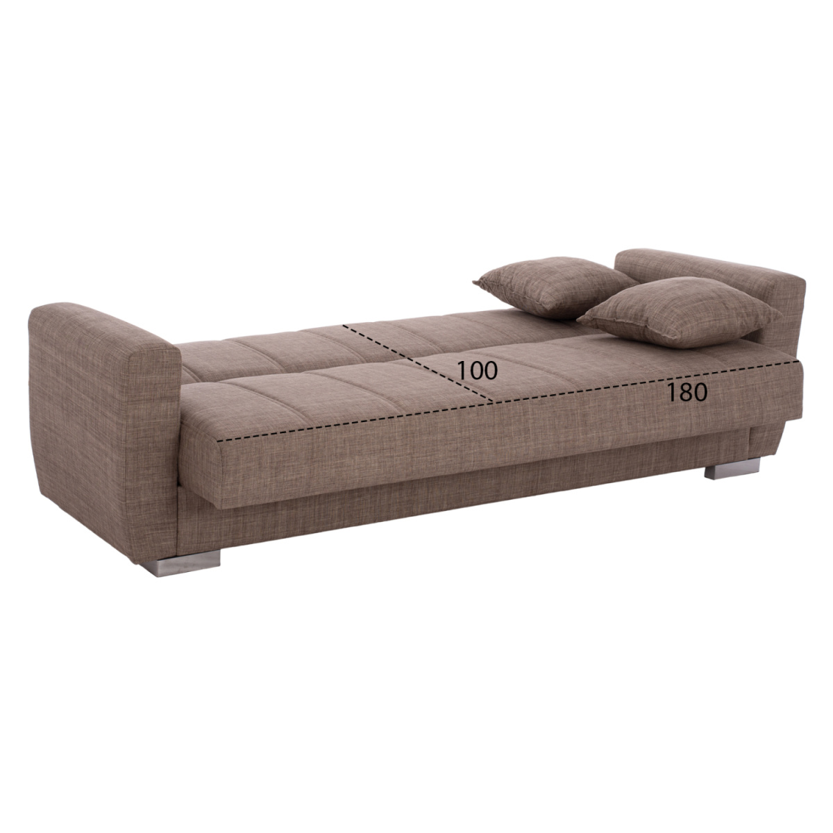 ΚΑΝΑΠΕΣ ΚΡΕΒΑΤΙ POLYA ΤΡΙΘΕΣΙΟΣ ΚΑΦΕ HM3240.02 215x80x77 εκ. - Image 2