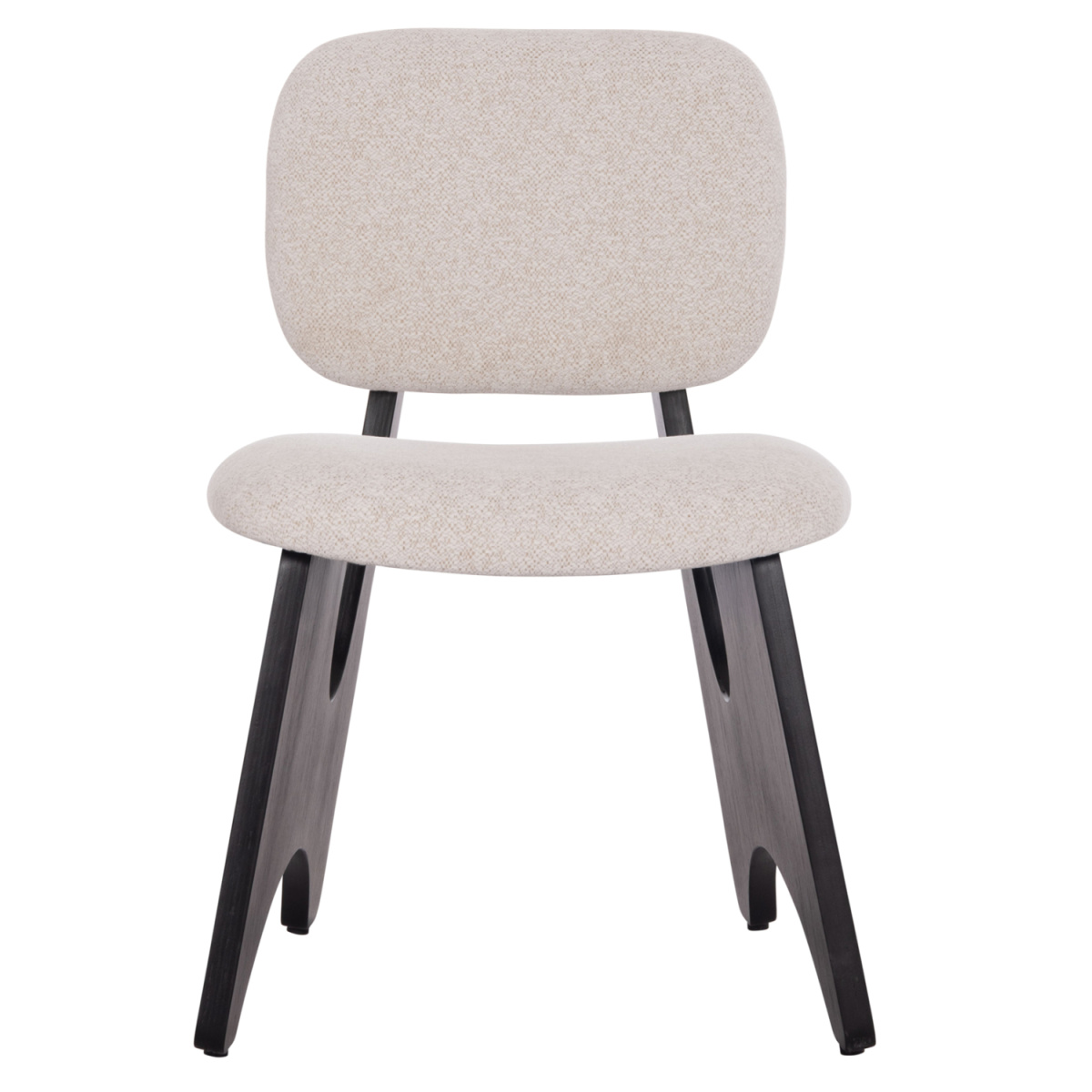 ΚΑΡΕΚΛΑ ΤΡΑΠΕΖΑΡΙΑΣ BELLISI HM18248.02 ΕΚΡΟΥ ΥΦΑΣΜΑ-PLYWOOD ΣΕ ΜΑΥΡΟ 53x56x78Υεκ. - Image 2