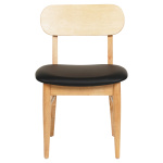 KΑΡΕΚΛΑ ΤΡΑΠΕΖΑΡΙΑΣ SEKOR HM9945.01 RUBBERWOOD-ΜΑΥΡΟ PU 50x50x80Υεκ. - Image 2