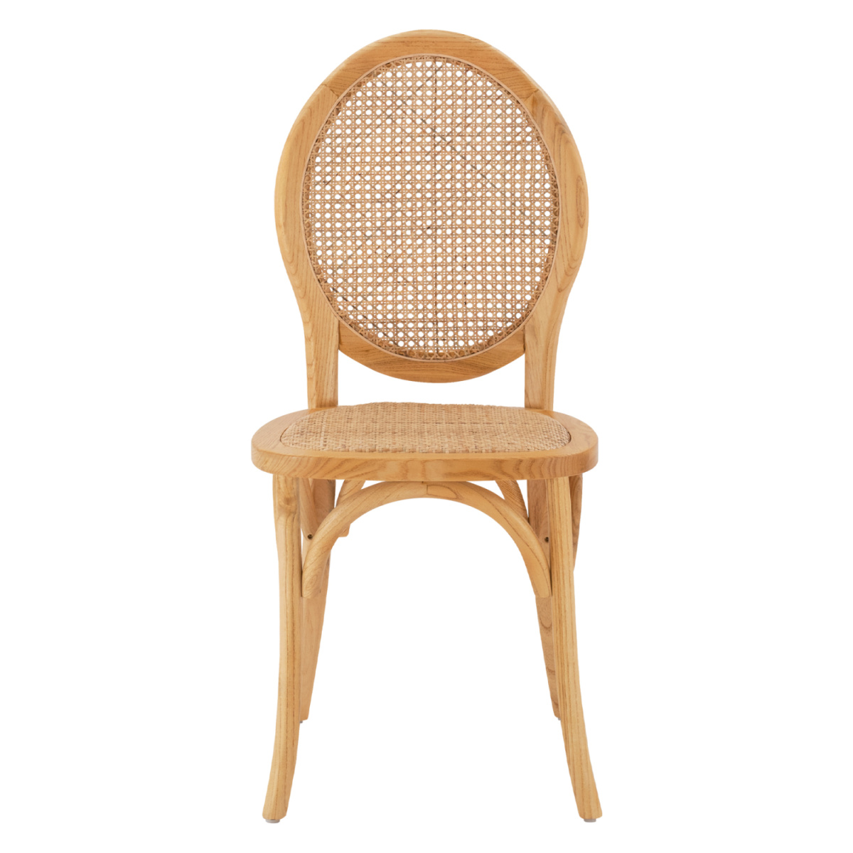 ΚΑΡΕΚΛΑ ΞΥΛΙΝΗ TINSLEY ΜΕ ΟΒΑΛ ΠΛΑΤΗ ΚΑΙ ΠΛΕΞΗ RATTAN ΣΕ ΦΥΣΙΚΗ ΑΠΟΧΡΩΣΗ HM8745.01 45x50x97 εκ. - Image 2