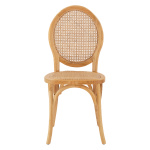 ΚΑΡΕΚΛΑ ΞΥΛΙΝΗ TINSLEY ΜΕ ΟΒΑΛ ΠΛΑΤΗ ΚΑΙ ΠΛΕΞΗ RATTAN ΣΕ ΦΥΣΙΚΗ ΑΠΟΧΡΩΣΗ HM8745.01 45x50x97 εκ. - Image 2