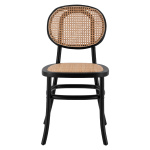 ΚΑΡΕΚΛΑ ΞΥΛΙΝΗ PENNY ΜΕ ΠΛΕΞΗ RATTAN ΣΕ ΜΑΥΡΗ ΑΠΟΧΡΩΣΗ HM8747 44x51x87 εκ. - Image 2