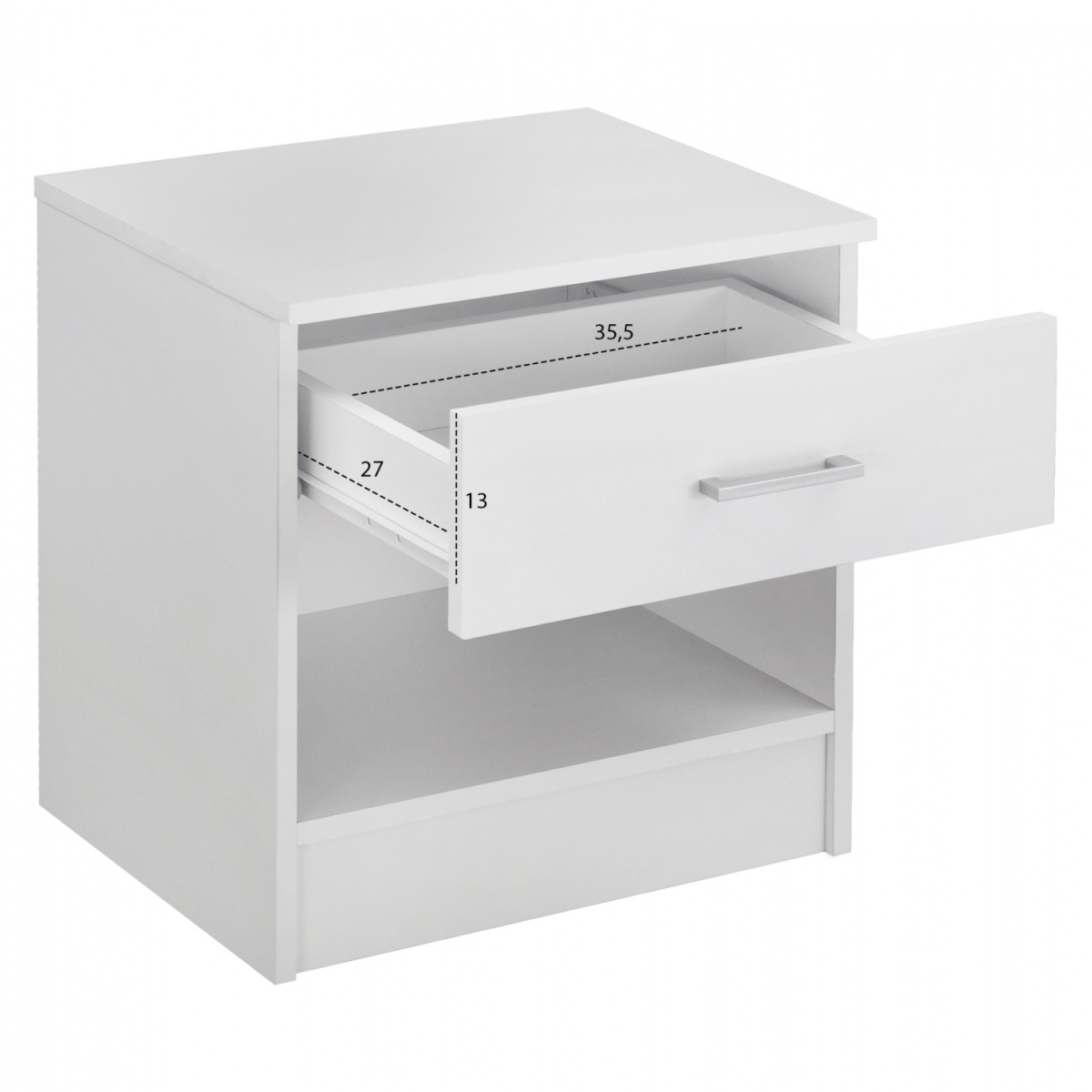 ΚΟΜΟΔΙΝΟ ΜΕ 1 ΣΥΡΤΑΡΙ LANEY ΛΕΥΚΟ HM2345.05 45x35,5x47 εκ. - Image 2