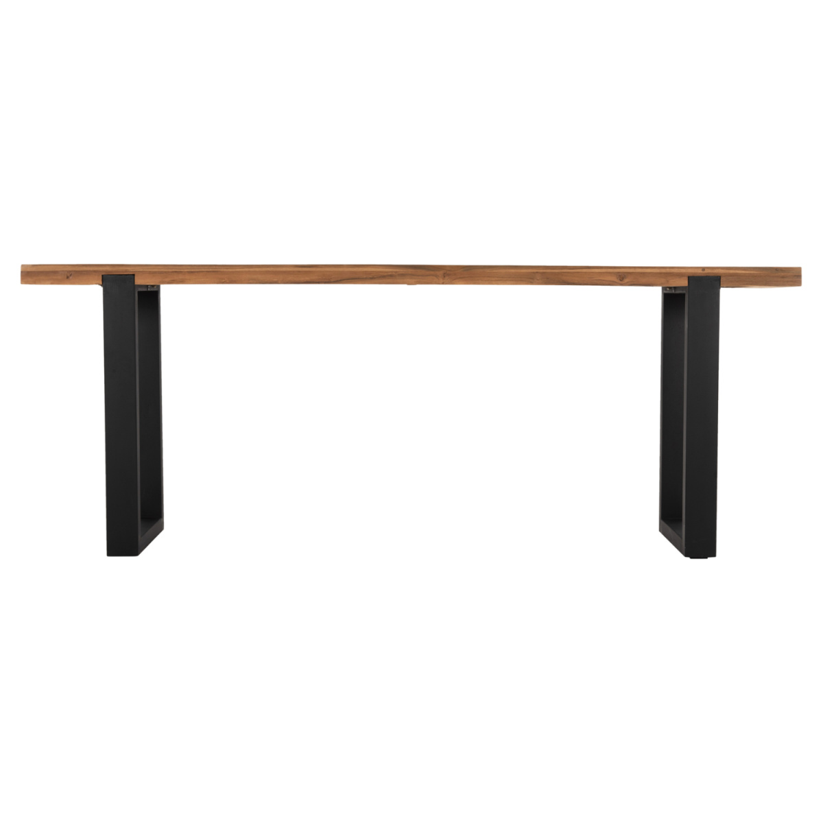 ΚΟΝΣΟΛΑ SHIRE HM9800 ΑΝΑΚΥΚΛΩΜΕΝΟ ΞΥΛΟ TEAK-ΜΑΥΡΕΣ ΜΕΤΑΛΛΙΚΕΣ ΒΑΣΕΙΣ 240x50x90Yεκ - Image 2