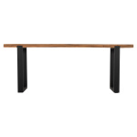 ΚΟΝΣΟΛΑ SHIRE HM9800 ΑΝΑΚΥΚΛΩΜΕΝΟ ΞΥΛΟ TEAK-ΜΑΥΡΕΣ ΜΕΤΑΛΛΙΚΕΣ ΒΑΣΕΙΣ 240x50x90Yεκ - Image 2
