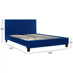 ΚΡΕΒΑΤΙ BECCA ΑΠΟ ΒΕΛΟΥΔΟ ΜΠΛΕ HM553.18 ΓΙΑ ΣΤΡΩΜΑ 150x200 εκ. - Image 2