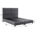 ΚΡΕΒΑΤΙ MILO ΑΠΟ ΓΚΡΙ ΒΕΛΟΥΔΟ HM616.10 ΓΙΑ ΣΤΡΩΜΑ 160x200 EK. - Image 2