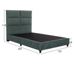 ΚΡΕΒΑΤΙ MILO ΑΠΟ ΠΡΑΣΙΝΟ ΥΦΑΣΜΑ τύπου NUBUCK HM646.27 ΓΙΑ ΣΤΡΩΜΑ 120x200 εκ. - Image 2