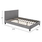 ΚΡΕΒΑΤΙ BECCA ΑΠΟ ΥΦΑΣΜΑ ΓΚΡΙ HM553.11 ΓΙΑ ΣΤΡΩΜΑ 150x200 EK. - Image 2