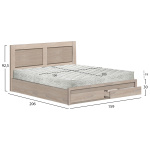 ΚΡΕΒΑΤΙ ΔΙΠΛΟ ΜΕ ΣΥΡΤΑΡΙΑ & ΣΤΡΩΜΑ CAPRI HM21169 ΜΕΛΑΜΙΝΗ SONAMA--ΓΙΑ 150x200εκ - Image 2